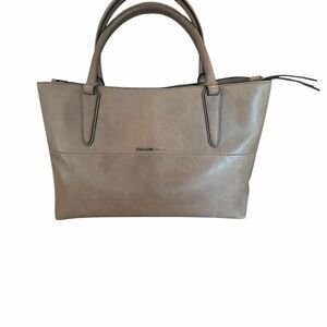 Coach Grey Taupe Leather Tote Bag